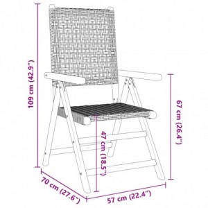 7 részes fekete polyrattan és tömör fa kerti étkezőgarnitúra