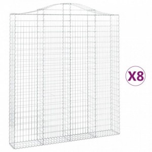 8 db íves horganyzott vas gabion kosár 200x30x220|240 cm