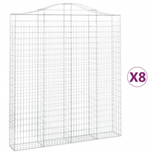 8 db íves horganyzott vas gabion kosár 200x30x220|240 cm