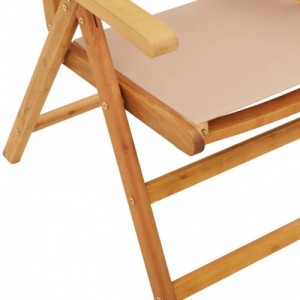 4 db tópszínű szövet és tömör fa dönthető kerti szék