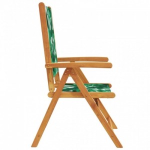 8 db zöld szövet és tömör fa dönthető kerti szék