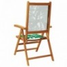 8 db zöld szövet és tömör fa dönthető kerti szék