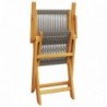 4 db szürke tömör akácfa összecsukható kerti szék