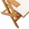 8 db krémfehér szövet és tömör fa összecsukható kerti szék