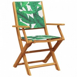 4 db zöld szövet és tömör fa összecsukható kerti szék