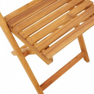 4 db bézs polyrattan és tömör fa összecsukható kerti szék