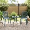 2 db zöld öntött alumínium kerti szék
