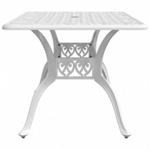Fehér öntött alumínium kerti asztal 150 x 90 x 72 cm