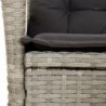 Világosszürke polyrattan dönthető kerti szék párnával
