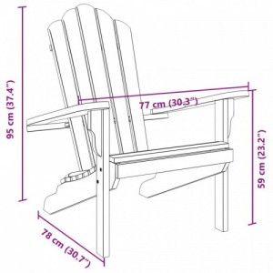 Tömör tíkfa kerti adirondack szék 77 x 78 x 95 cm