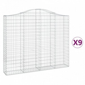 9 db íves horganyzott vas gabion kosár 200x30x160|180 cm