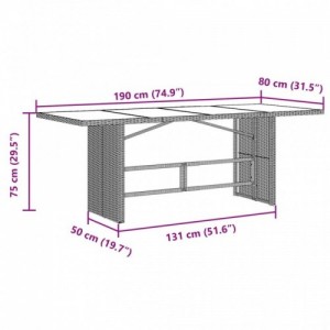 7 részes fekete polyrattan kerti étkezőgarnitúra párnával