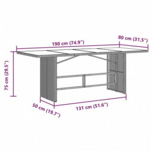 9 részes fekete polyrattan kerti étkezőgarnitúra párnákkal