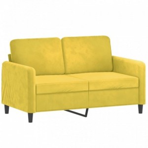 Kétszemélyes sárga bársony kanapé 120 cm