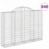 40 db íves horganyzott vas gabion kosár 200x30x140|160 cm