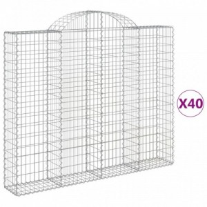 40 db íves horganyzott vas gabion kosár 200x30x160|180 cm