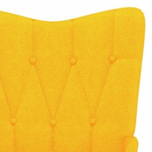 Mustársárga szövet pihenőfotel lábtartóval