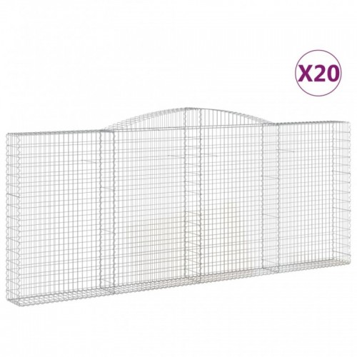 20 db íves horganyzott vas gabion kosár 400x30x160|180 cm