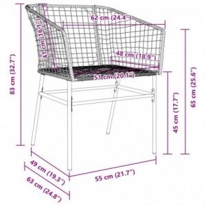 2 db fekete polyrattan kerti szék