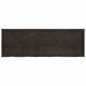 Sötétbarna kezelt tömör tölgyfa fali polc 180 x 60 x (2-6) cm