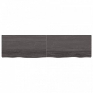 Sötétbarna kezelt tömör tölgyfa fali polc 200 x 50 x (2-6) cm