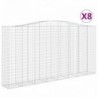 8 db íves horganyzott vas gabion kosár 400x50x200|220 cm