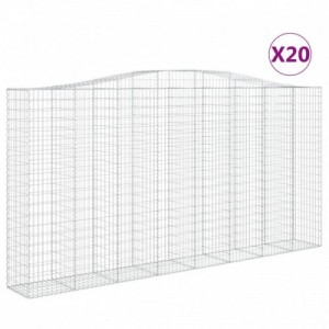 20 db íves horganyzott vas gabion kosár 400x50x200|220 cm