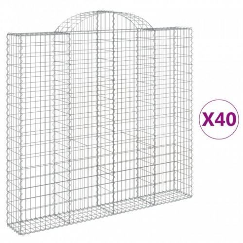 40 db íves horganyzott vas gabion kosár 200x30x180|200 cm