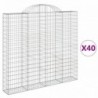 40 db íves horganyzott vas gabion kosár 200x30x180|200 cm