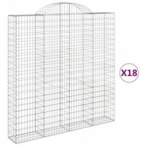 18 db íves horganyzott vas gabion kosár 200x30x200|220 cm