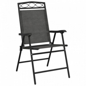 2 db melange szürke acél és textilén összecsukható kerti szék