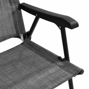 2 db melange szürke acél és textilén összecsukható kerti szék