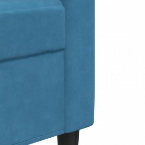 Kétszemélyes kék bársony kanapé 120 cm