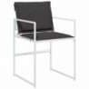 4 db fehér acél és textilén kerti szék párnákkal