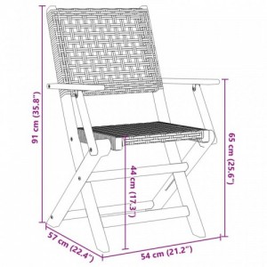 5 részes szürke polyrattan és tömör fa kerti étkezőgarnitúra