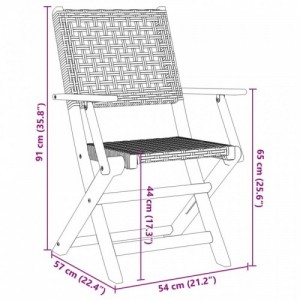 7 részes szürke polyrattan és tömör fa kerti étkezőgarnitúra