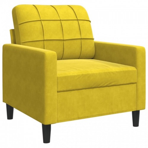 Sárga bársony kanapéfotel 60 cm