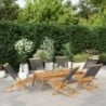 6 db szürke tömör akácfa összecsukható kerti szék