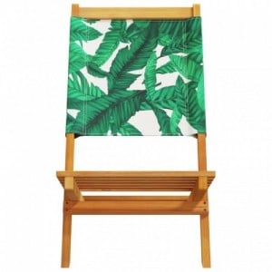 4 db zöld szövet és tömör fa összecsukható kerti szék