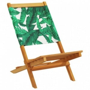 6 db zöld szövet és tömör fa összecsukható kerti szék