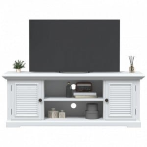 Fehér szerelt fa TV-szekrény 110 x 30 x 41 cm