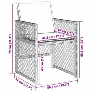 4 db világosszürke polyrattan kerti szék párnával