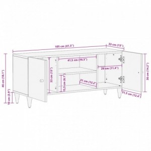 Tömör mangófa TV-szekrény 105 x 33 x 46 cm