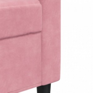 2 részes rózsaszín bársony ülőgarnitúra párnákkal