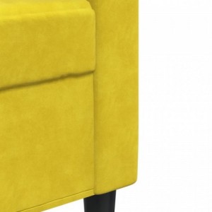 2 részes sárga bársony ülőgarnitúra párnákkal