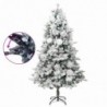 PVC és PE megvilágított karácsonyfa hóval|fenyőtobozzal 195 cm