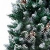 Műkarácsonyfa fenyőtobozokkal és fehér hóval 180 cm