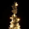 Könnyen felállítható műkarácsonyfa hóval 200 LED-del 210 cm