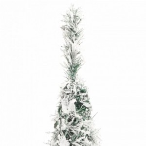 Könnyen felállítható műkarácsonyfa hóval 200 LED-del 210 cm