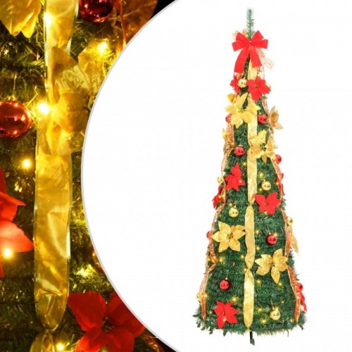 Könnyen felállítható műkarácsonyfa 200 db LED-fénnyel 210 cm